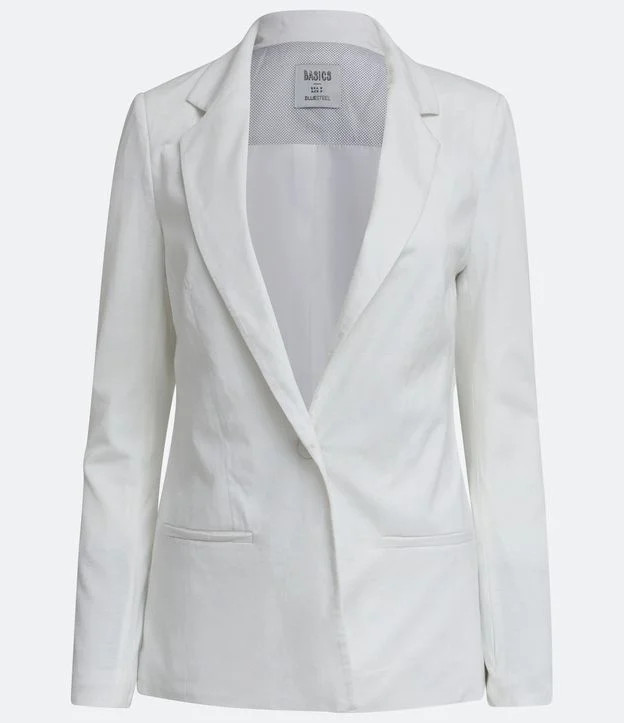 Blazer Básico em Malha com Bolsos Branco | Renner (BR)