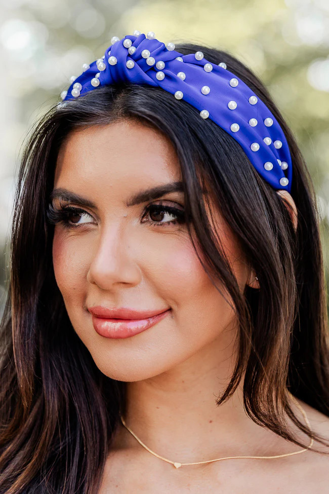 Wander Off Royal Blue Pearl Headband | Pink Lily