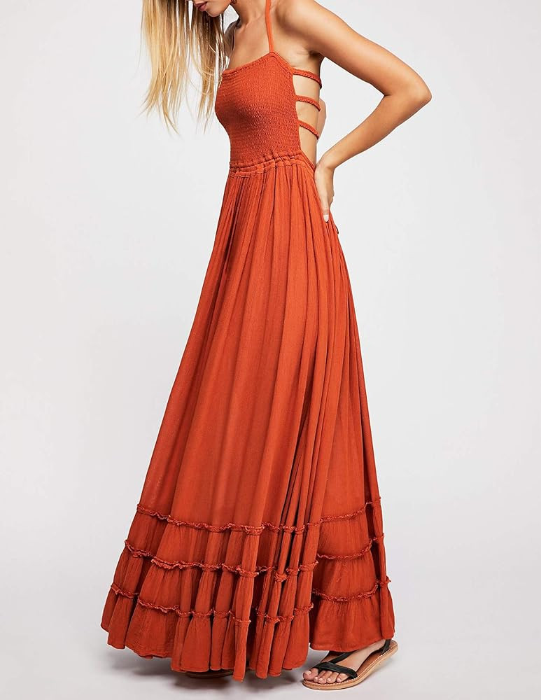 R.Vivimos Womens Summer Cotton Sexy Backless Long Dresses | Amazon (US)