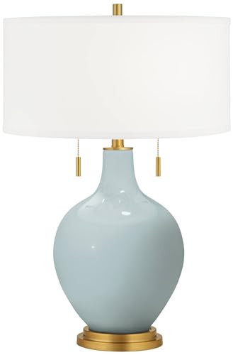 Color + Plus Toby Brass 28" Rain Blue Glass Table Lamp | Amazon (US)