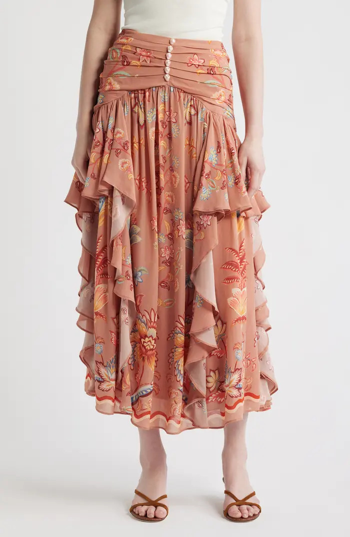 FARM Rio Boho Enhance Ruffled Maxi Skirt | Nordstrom | Nordstrom