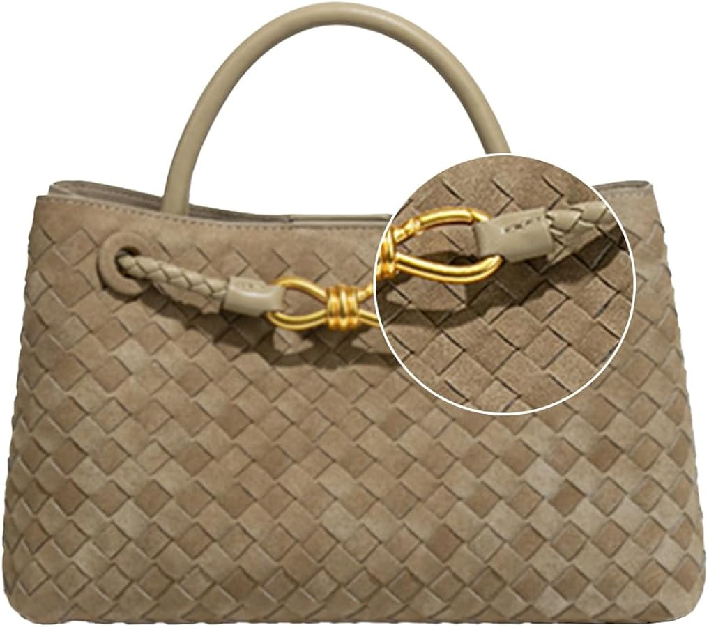 Suede Woven Tote Bag for Women Retro Woven Bag Handbag Bow Shoulder Satchel Suede Crossbody Purse... | Amazon (CA)