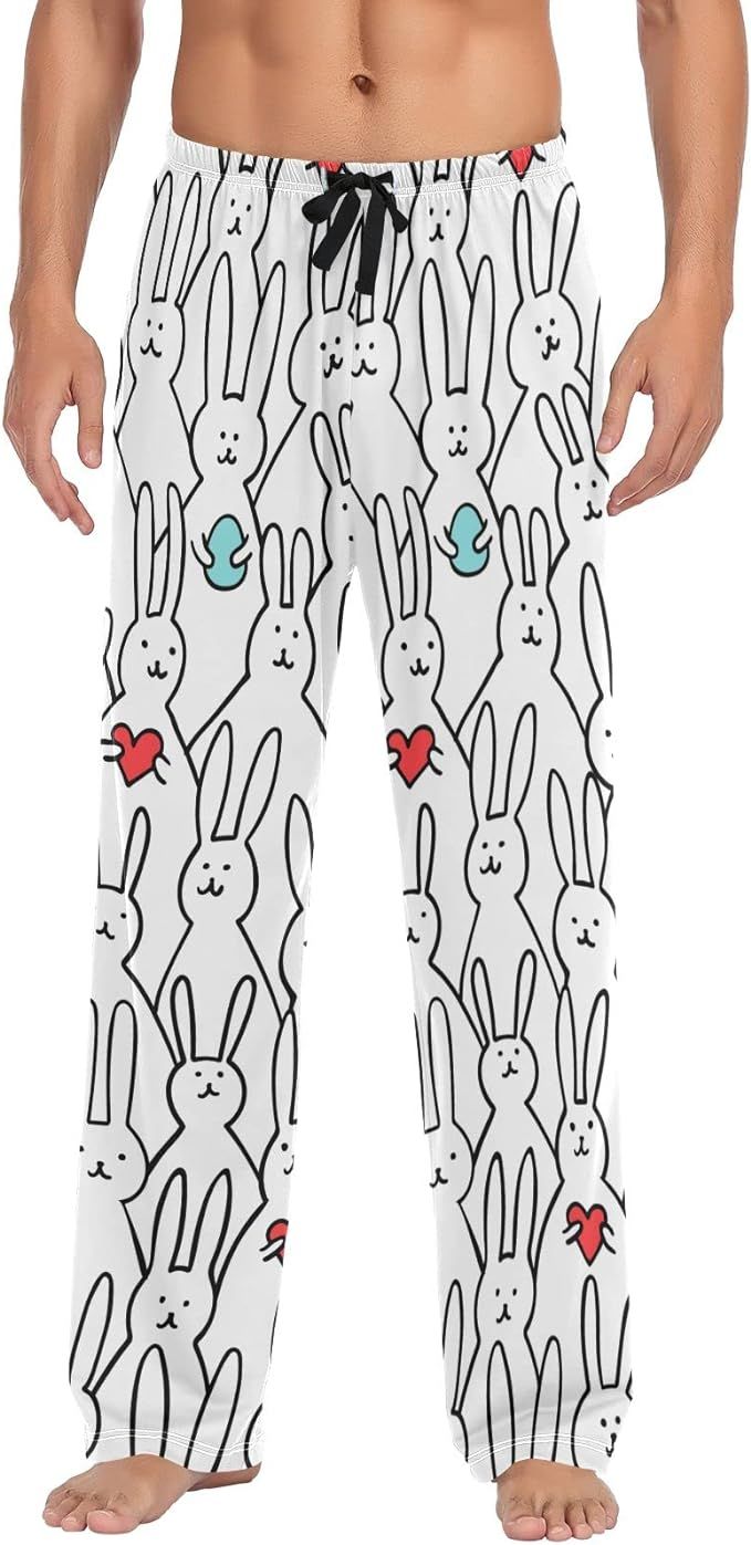 Christmas Pigs Snowflakes Mens Pajama Pants with Drawstring Pockets Lounge Pants Pajama Bottoms M... | Amazon (US)
