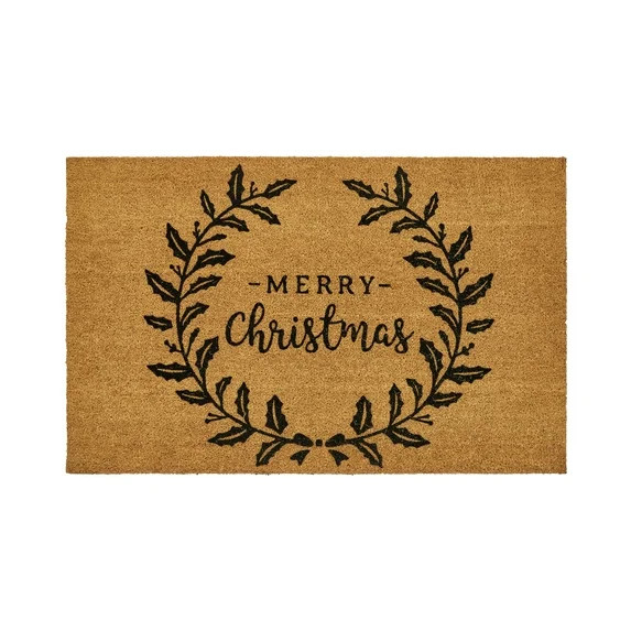 My Texas House Natural/Black Merry Christmas Outdoor Coir Doormat, 30" x 48" - Walmart.com | Walmart (US)