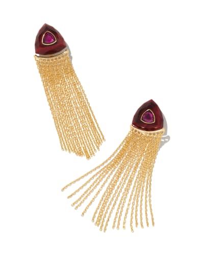 Arden Gold Convertible Statement Tassel Earrings in Black Mix | Kendra Scott | Kendra Scott