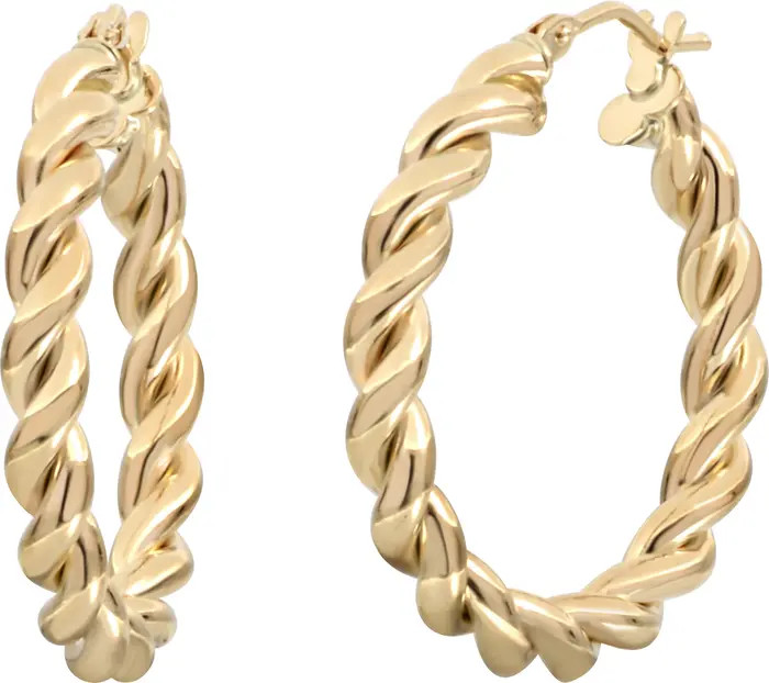 Bony Levy 14K Gold Twsited Hoop Earrings, 20mm | Nordstromrack | Nordstrom Rack