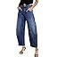 Sidefeel Women's Barrel Jeans Wide Leg Vintage Mid Rise Y2k Baggy Boyfriend Ankle Denim Pants | Amazon (US)