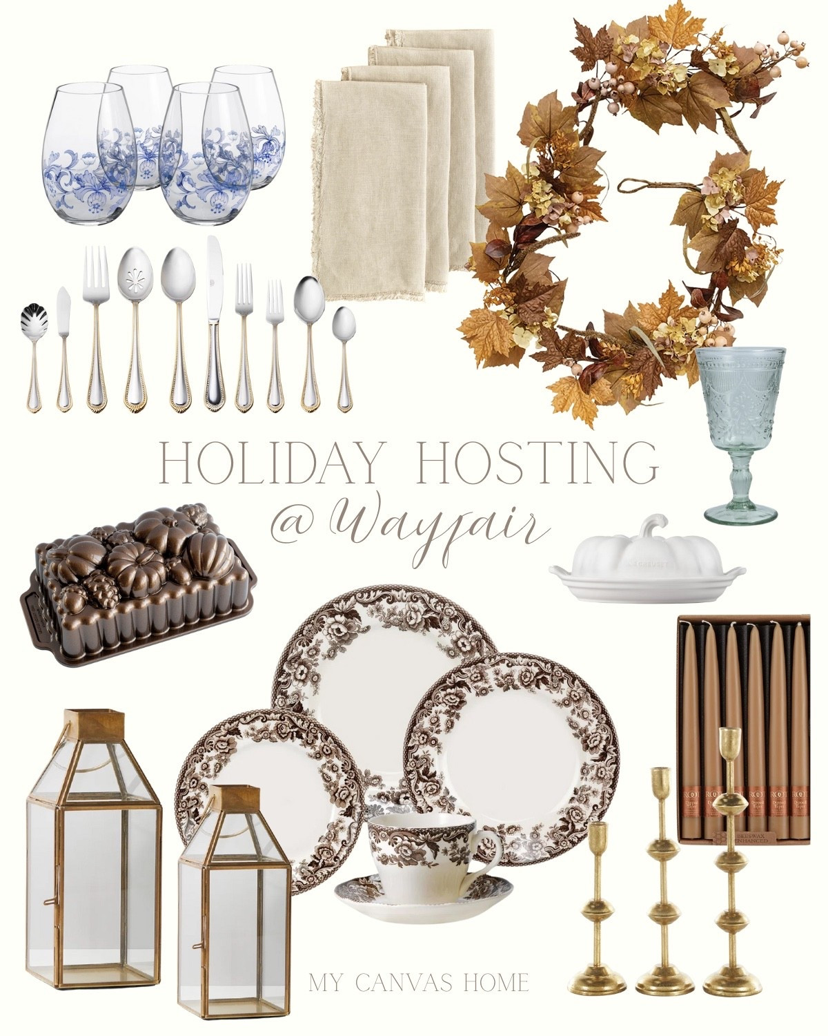 Hosting essentials @wayfair! Browns and blues are the perfect color scheme for your fall tablescapes of any gathering you may have planned! 
#wayfair #wayfairpartner


#LTKHome #LTKSeasonal