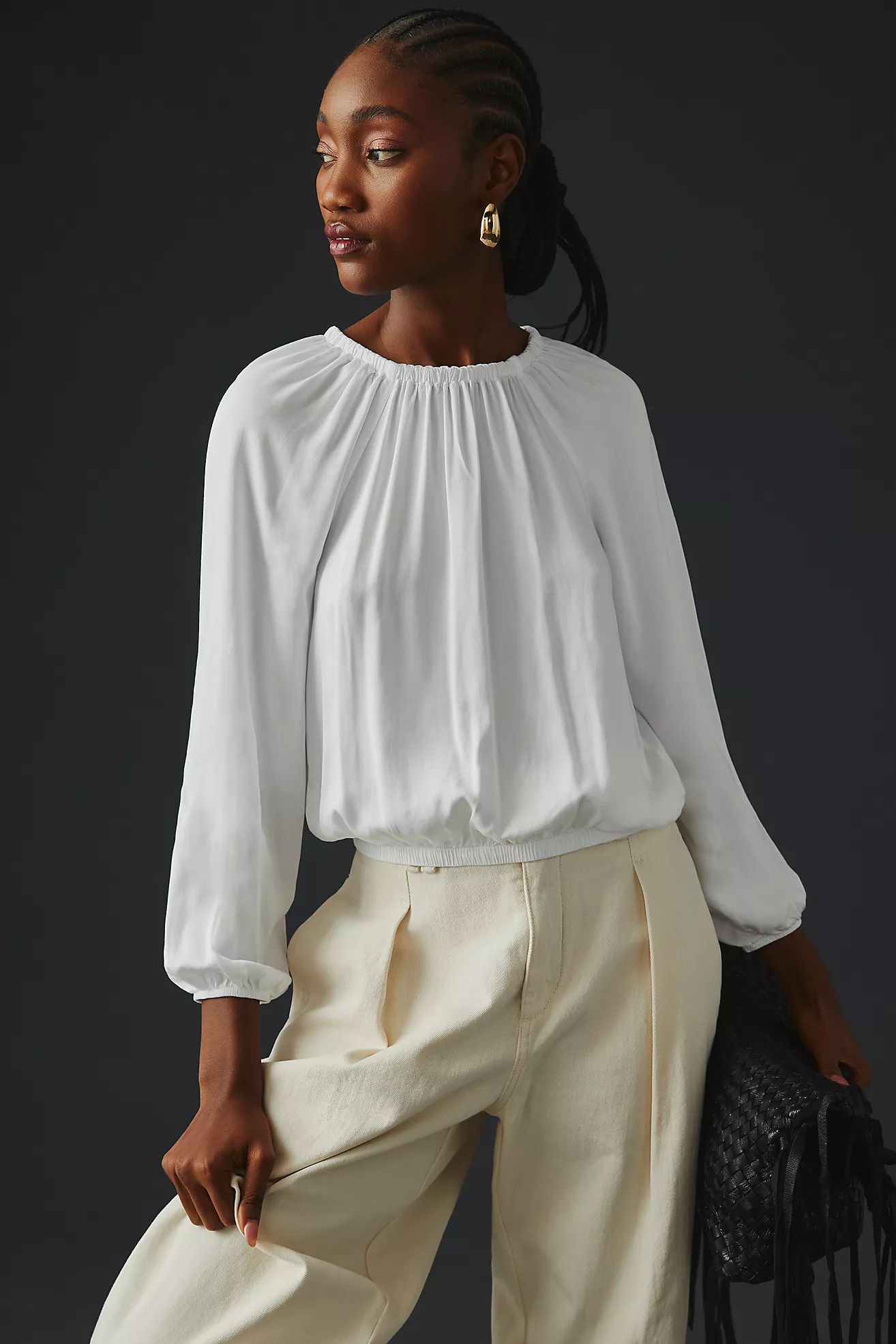 Cloth & Stone Bow-Back Blouse | Anthropologie (US)