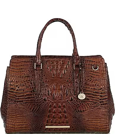 BRAHMIN Melbourne Collection Finley Carryall Satchel Bag - Pecan | Dillard's