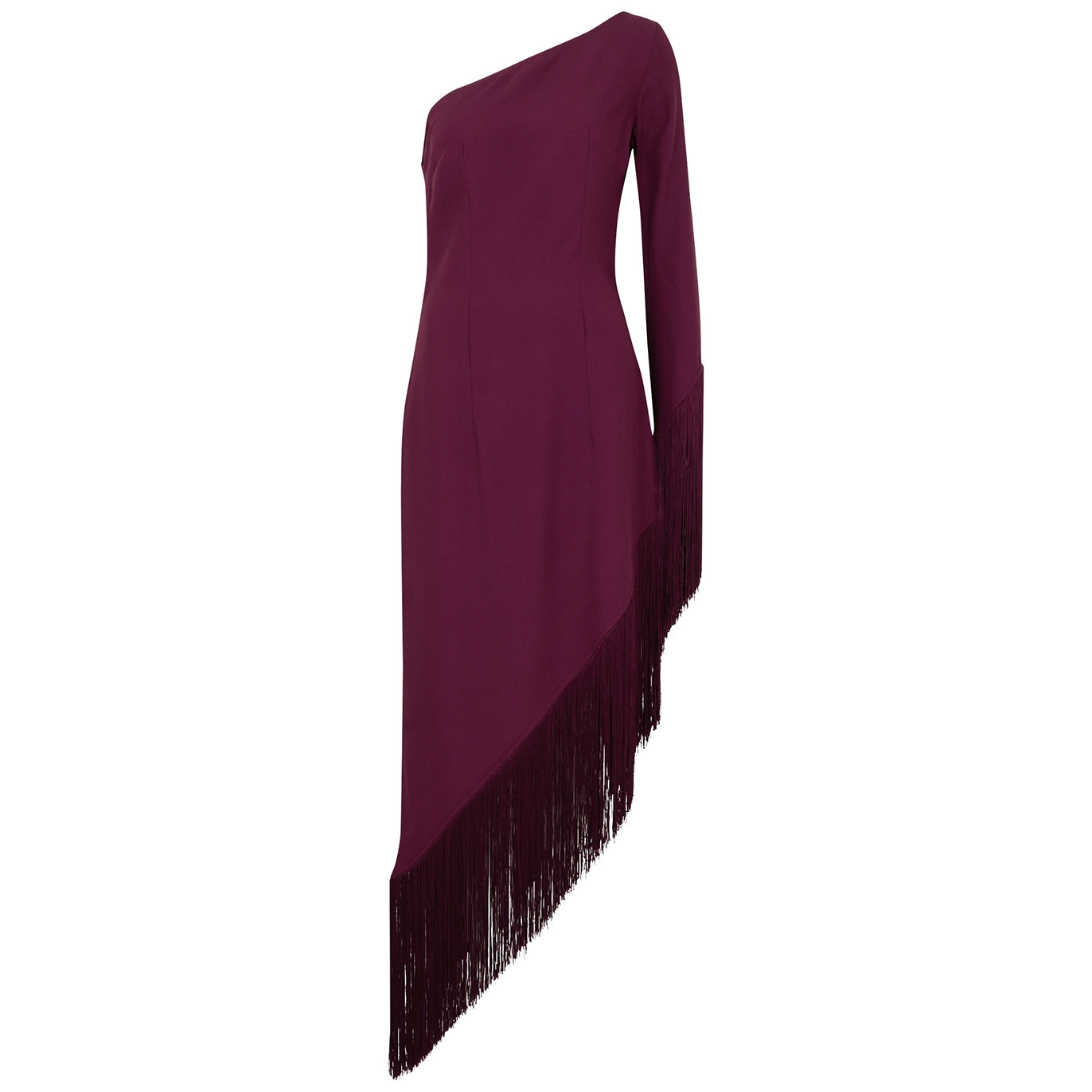 Taller Marmo Aventador Fringed One-shoulder Dress - Plum - 10 | Harvey Nichols (Global)