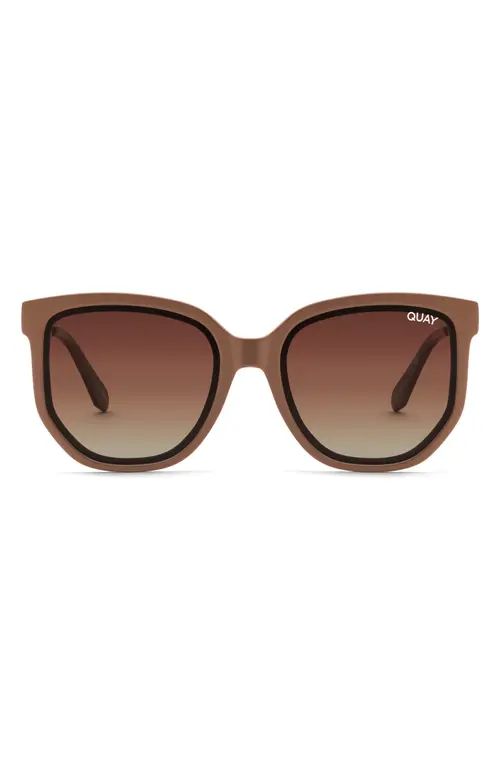 Quay Australia Coffee Run 53mm Polarized Sunglasses in Oat/Brown Polarized at Nordstrom | Nordstrom