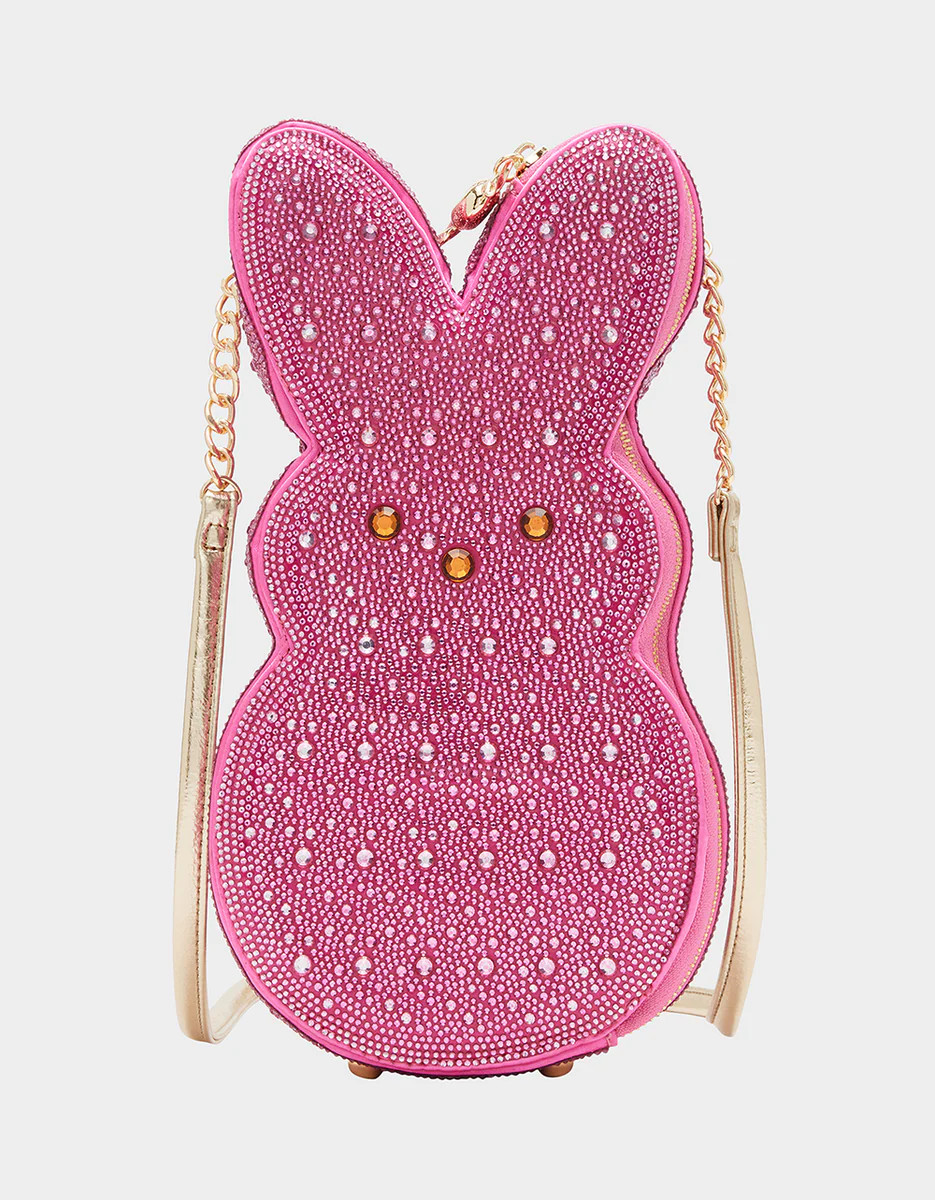 PEEPS® RHINESTONE BUNNY CROSSBODY PINK | Betsey Johnson