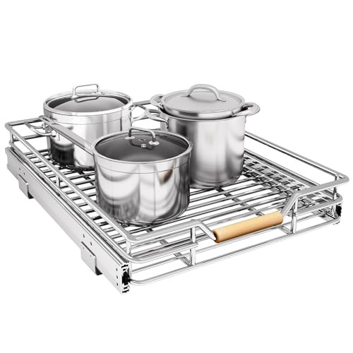 Pull out Cabinet Organizer, 15"W X 21"D, Heavy Duty Smooth Sliding Under Cabinet Shelves for Pots... | Amazon (US)