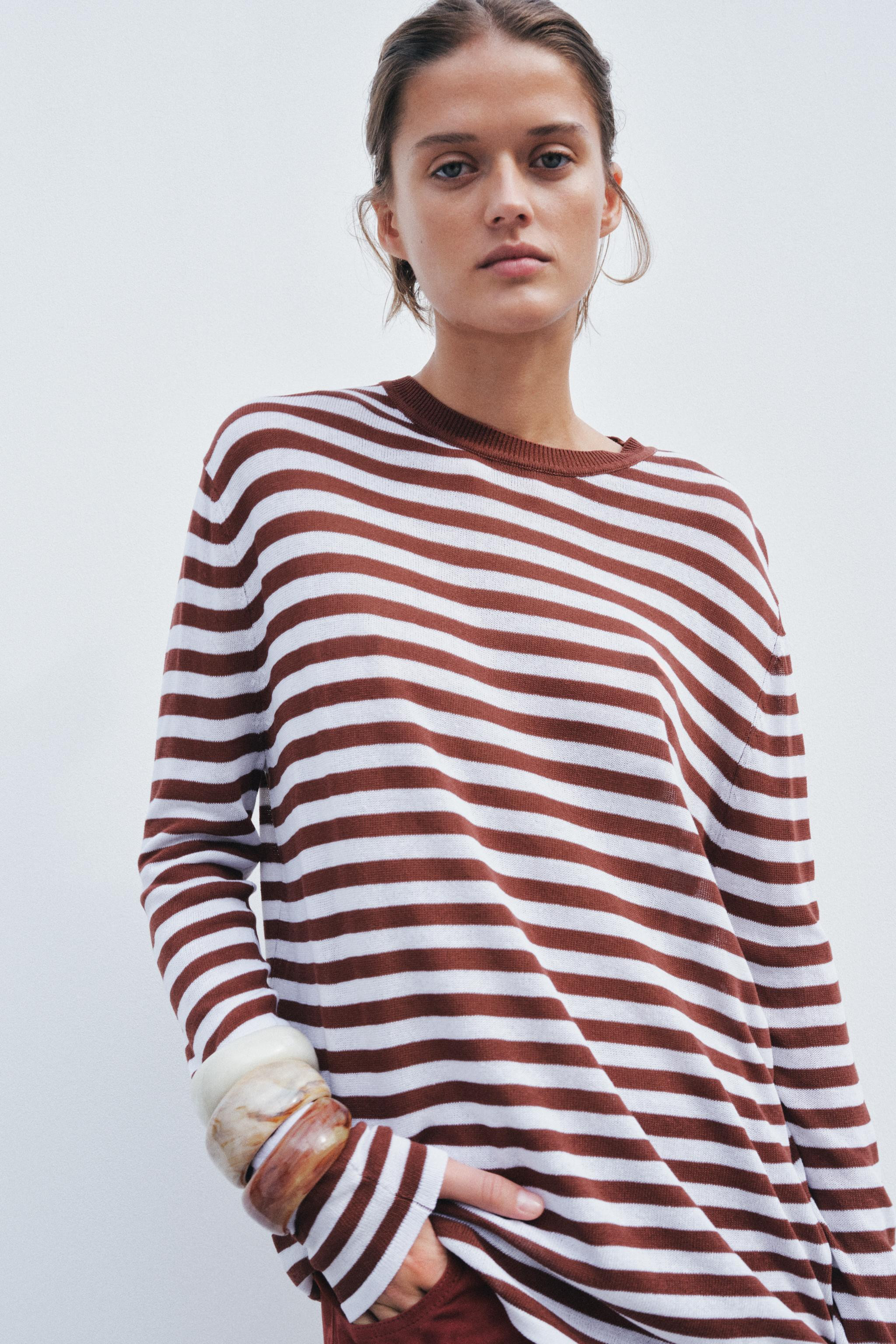 RUSTIC STRIPED KNIT SWEATER | Zara US