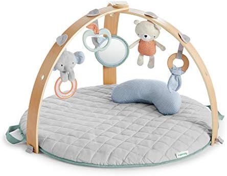 Ingenuity Cozy Spot Reversible Duvet Activity Gym & Play Mat with Wooden Toy bar - Loamy, Ages Ne... | Amazon (US)