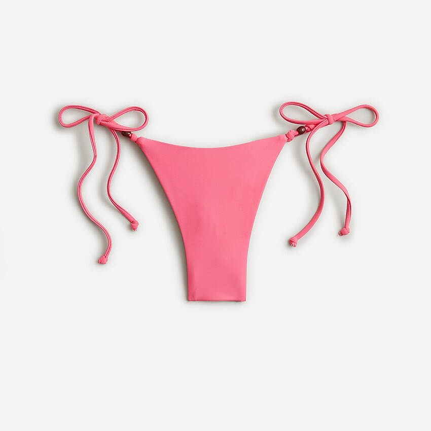 Curved-waist cheeky string bikini bottom with beads | J. Crew US