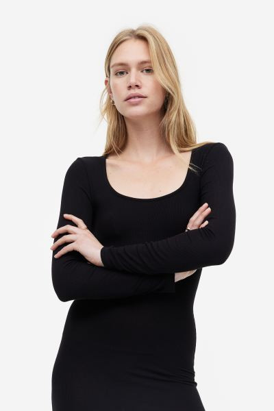 Vestido ajustado en canalé | H&M (FR, IT, ES, PT, BE)