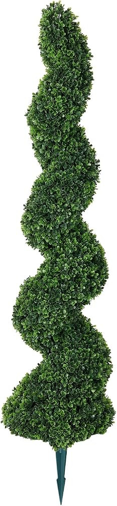 Amazon.com: VeriNatural Artificial Spiral Topiary Tree with Spike,Fake Outdoor Plants - 4ft Tall Spiral Faux Trees with UV Protection - Faux Plants for Porch Garden Decor & Front Door Use : Home & Kitchen | Amazon (US)
