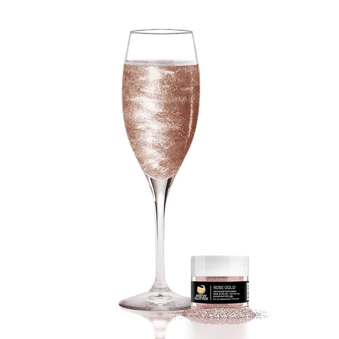 Rose Gold BREW GLITTER Edible Glitter For Wine, Cocktails, Champagne, Drinks & Beverages | 4 Gram... | Amazon (US)