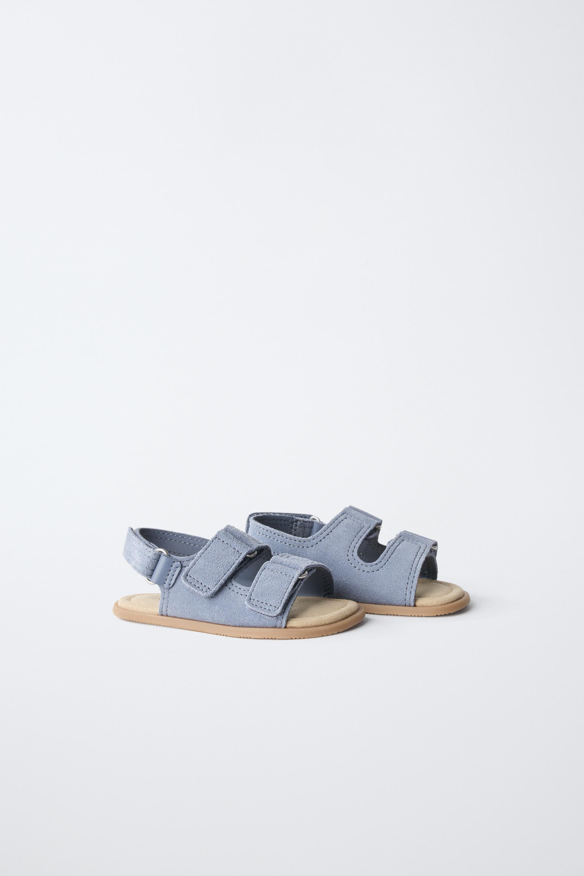 DOUBLE STRAP LEATHER BAREFOOT SANDALS | Zara US