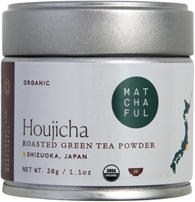 Matchaful Houjicha Powder - Organic Roasted Green Tea Powder - Smooth and Earthy with Flavor Note... | Amazon (US)