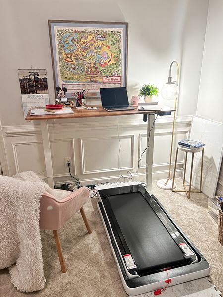Under desk treadmill and standing desk for home office! 