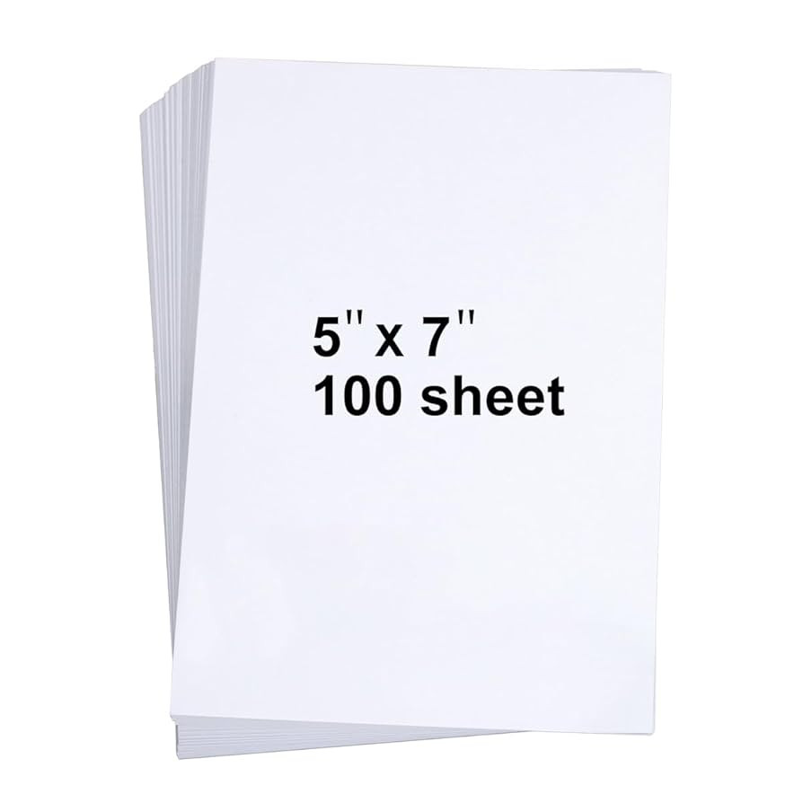 100 Pieces 5" x 7" White Cardstock, Heavyweight Cardstock Sheets Blank Invitation Paper Greeting ... | Amazon (US)