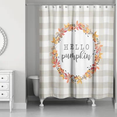 Shepha Hello Pumpkin Single Shower Curtain | Wayfair North America