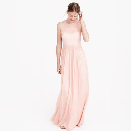 Megan long dress in silk chiffon | J.Crew US