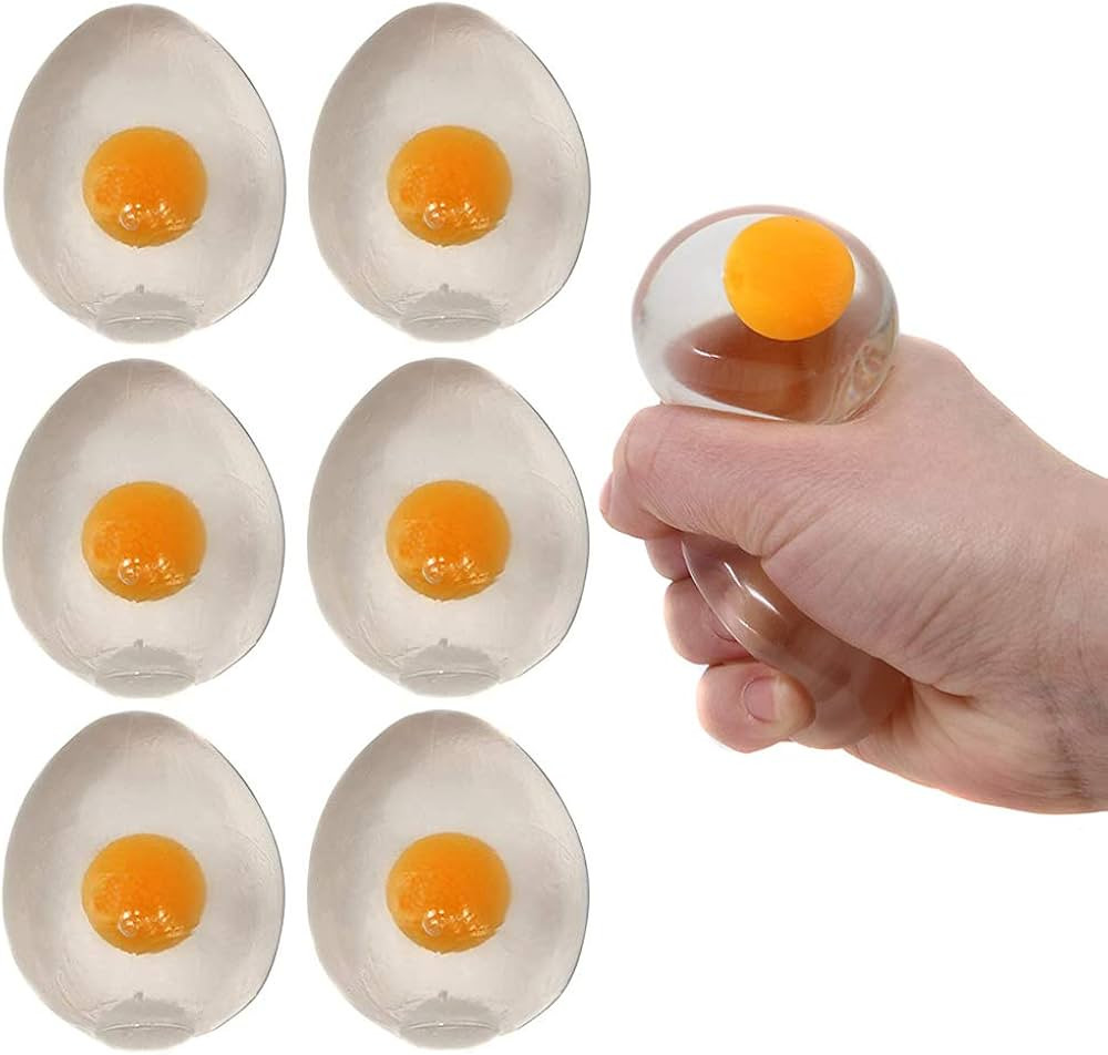 The Dreidel Company Easter Sticky Egg Splat, Gooey, Flexible, and Durable Squishy Toys (Clear, 6-... | Amazon (US)