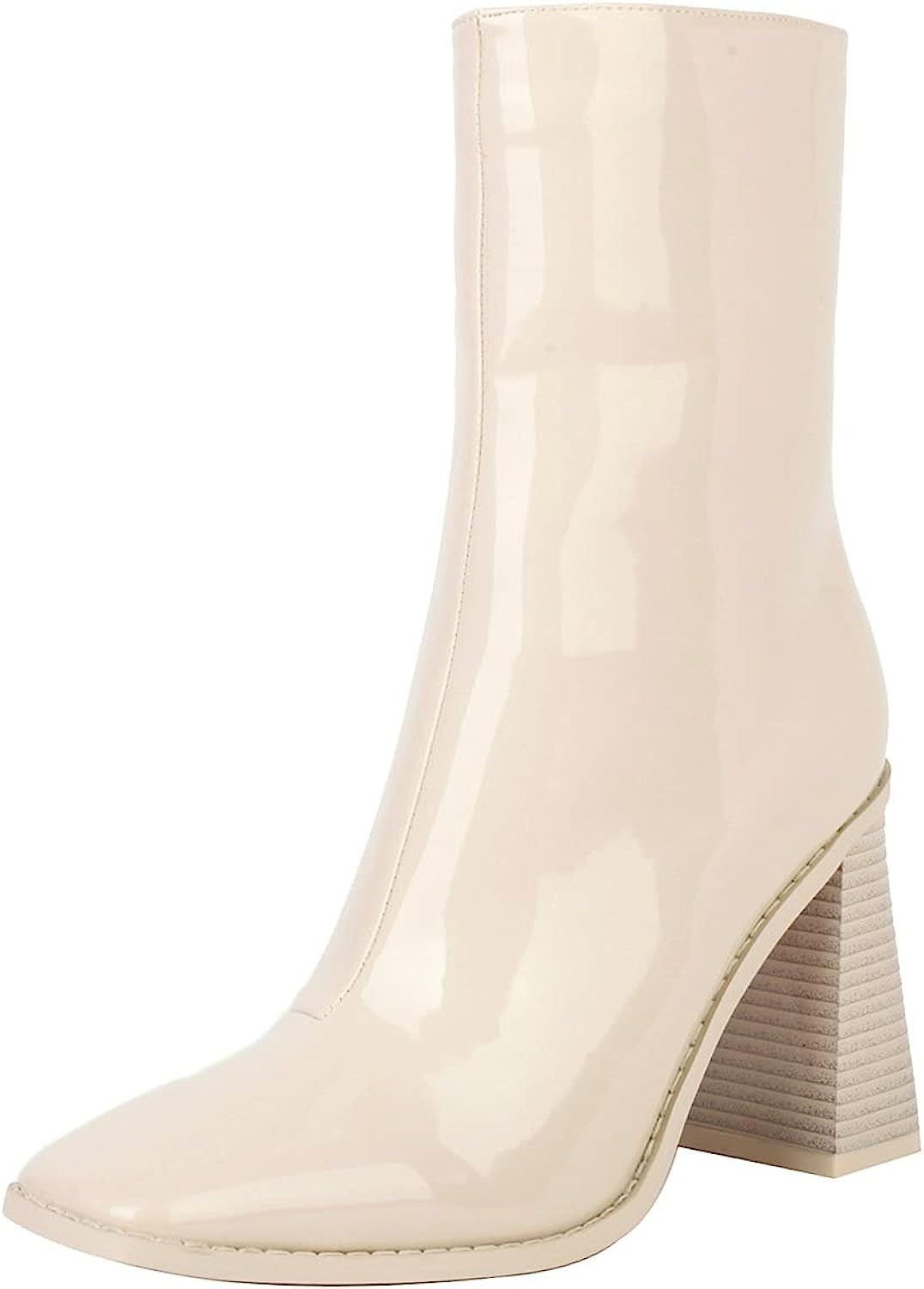 vivianly Fashion Square Toe Ankle Boots Chunky Heel Block Heel Side Zipper Booties | Amazon (US)