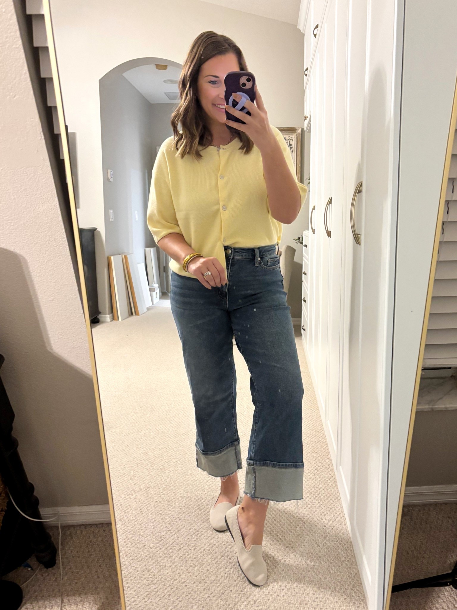 OOTD- love the soft yellow cardigan so much! 💛🫶🏻

TTS- medium 
Size 10 jeans 

#LTKMidsize #LTKWorkwear #LTKStyleTip
