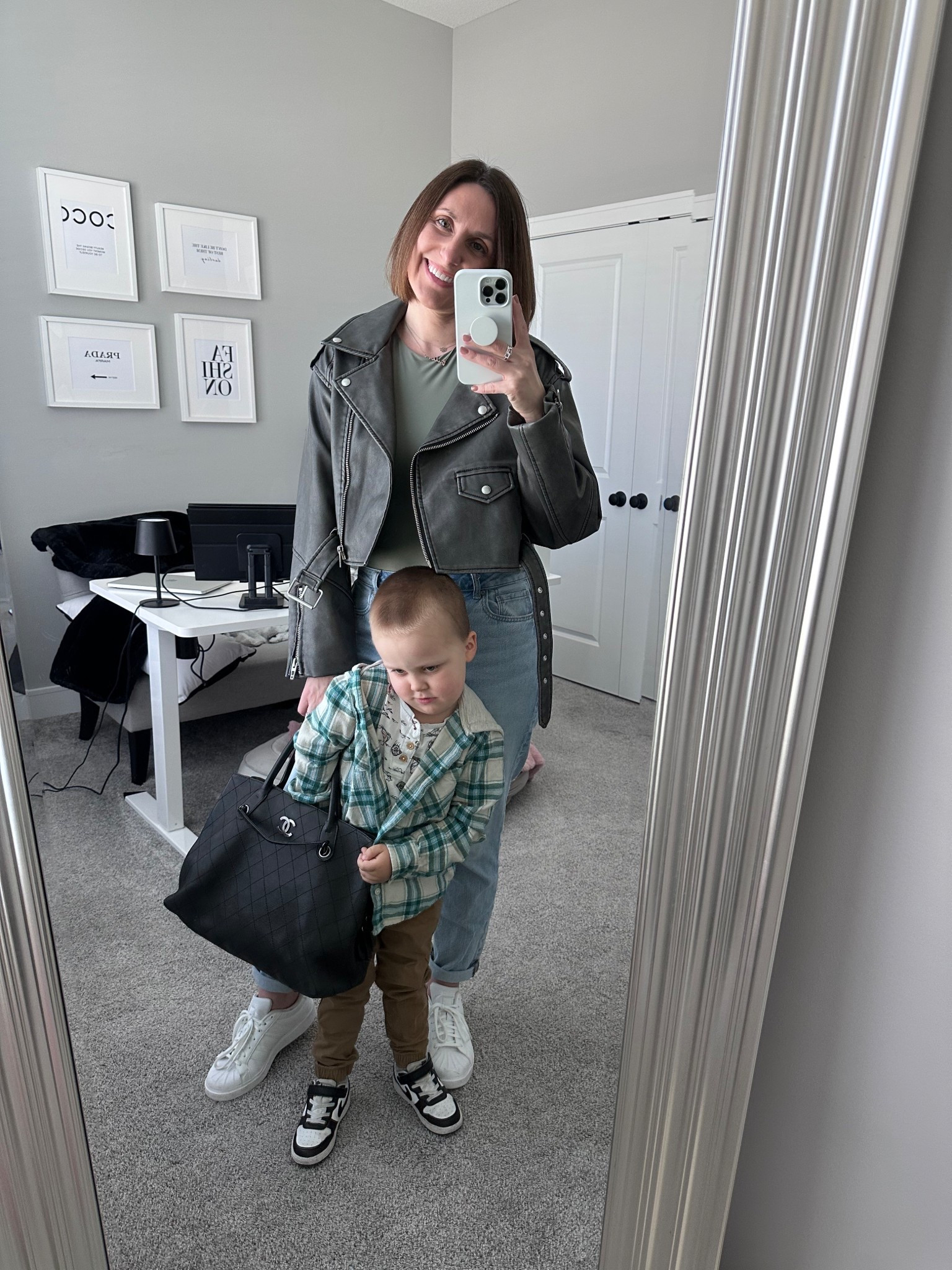 We were both feeling our looks…Becks was also feeling around in my Chanel bag  

#LTKKids #LTKdayinmylife #LTKmomlife