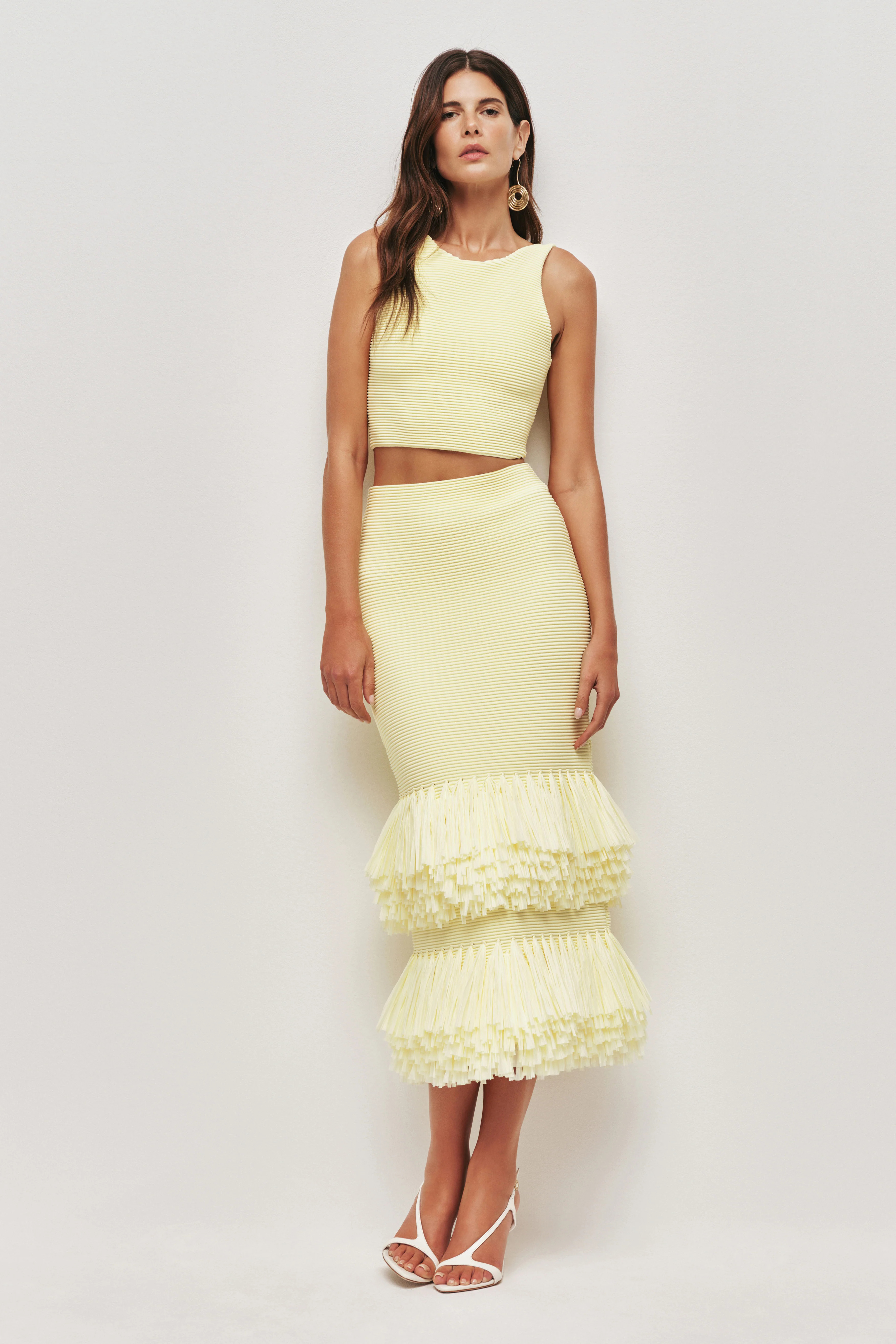 Agave Knit Raffia Midi Skirt | aje. (US, UK, Europe, ROW)
