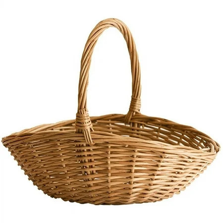 Wicker Basket with Handle, Wicker Shopping Basket, Gift Hamper Basket, Picnic Baskets, Kitchen Stora wood color wicker | Walmart (US)