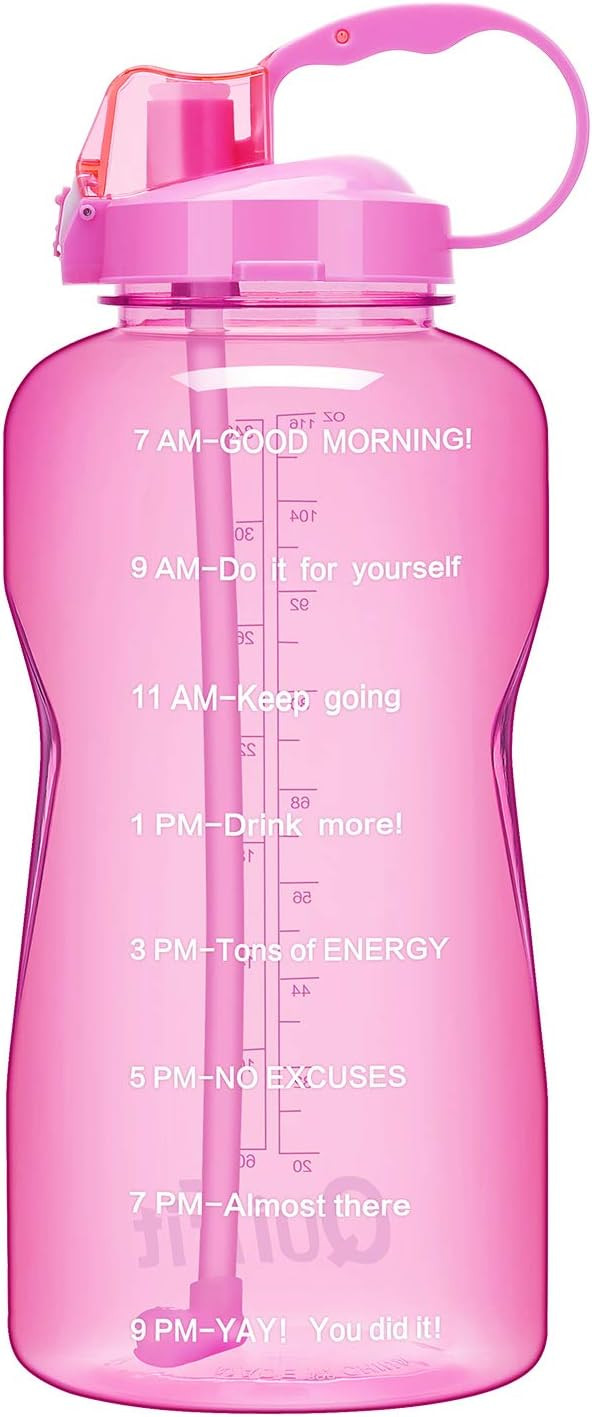 QuiFit Gallon Water Bottle with Straw and Motivational Time Marker Leak Proof BPA Free Reusable L... | Amazon (US)