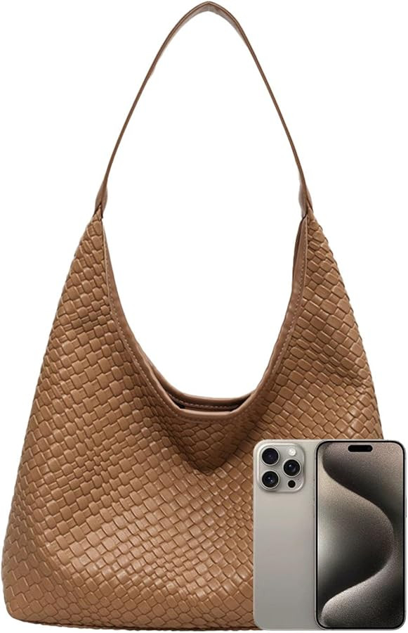 Leather Tote Bag for Women Woven Bag Woven Tote Bag Shoulder Bag Hobo Bag Crossbody | Amazon (US)