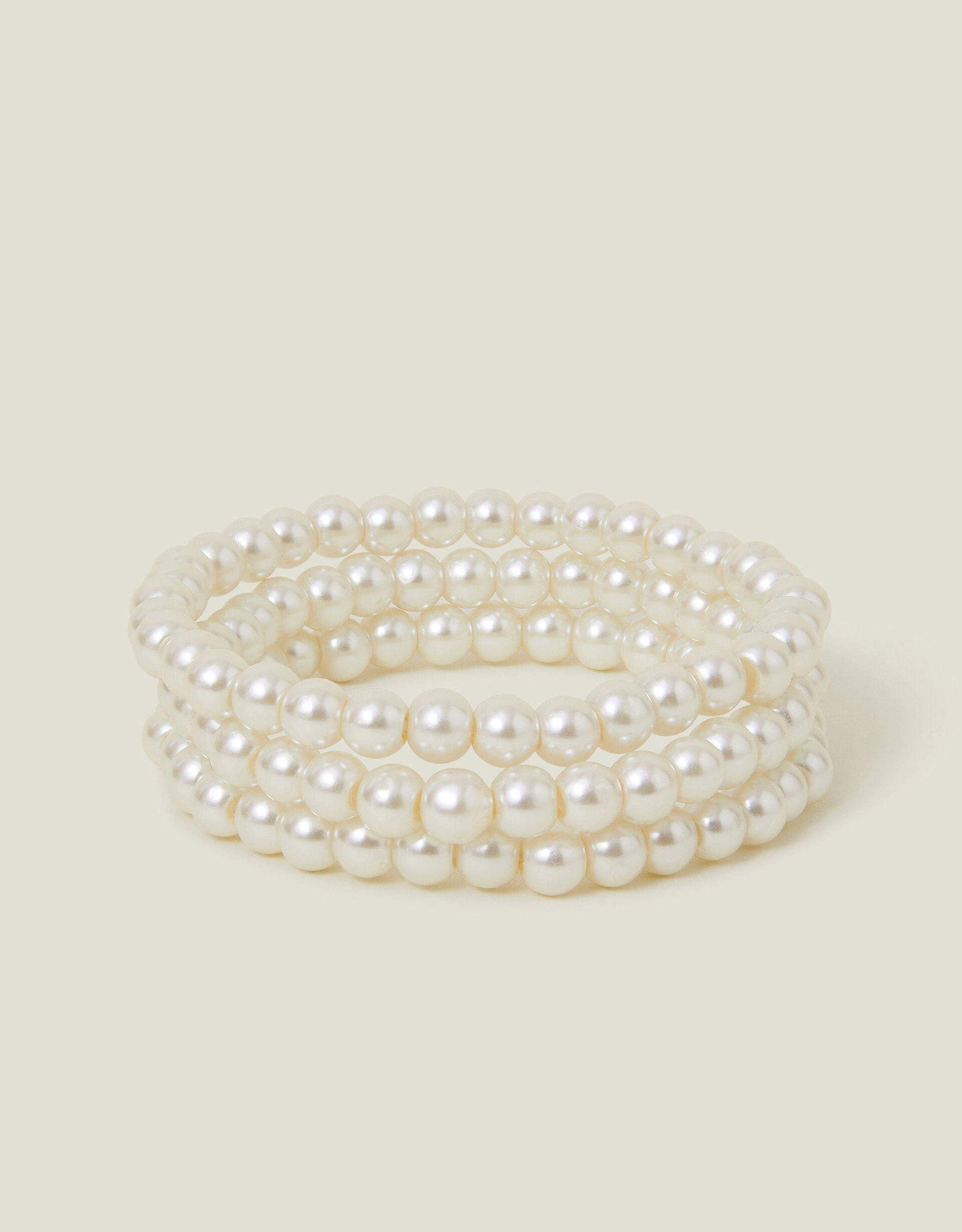3-Pack Pearl Bead Stretch Bracelets | Accessorize (Global)