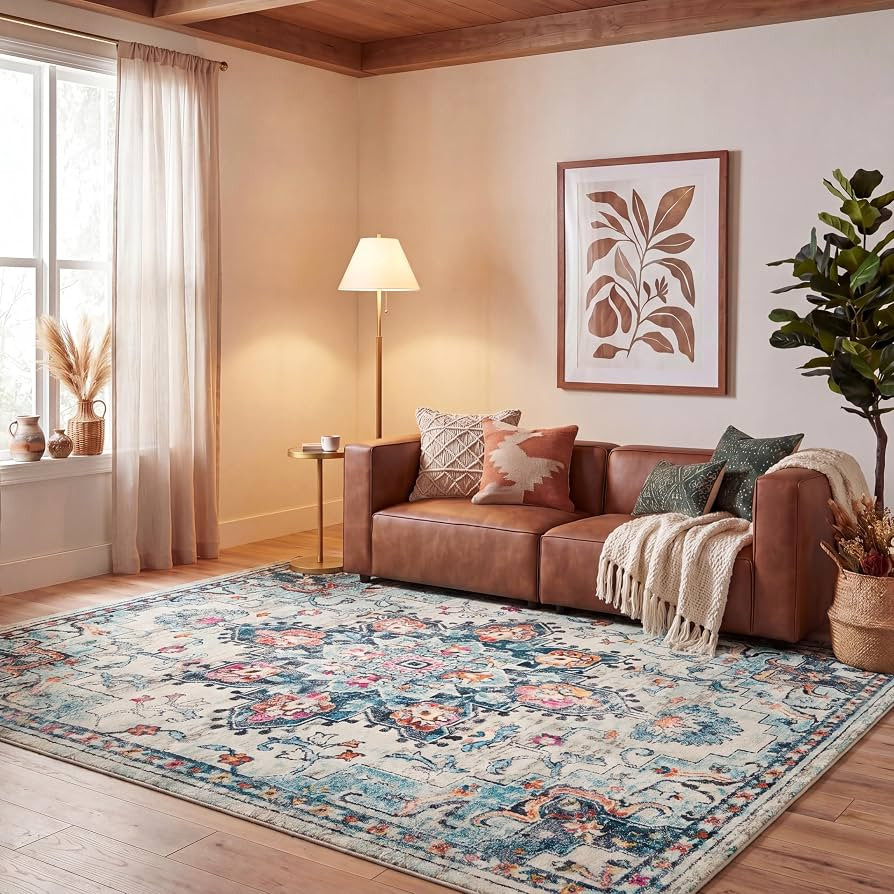 SAFAVIEH Madison Area Rug 10'x14', Traditional Cream & Blue MAD473B | Amazon (US)