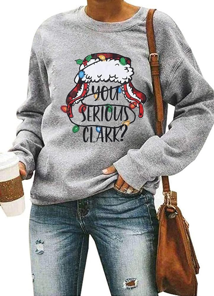 Merry Christmas Sweatshirt Women Xmas Buffalo Plaid Tree Shirts Christmas Snowflake Print Long Sl... | Amazon (US)