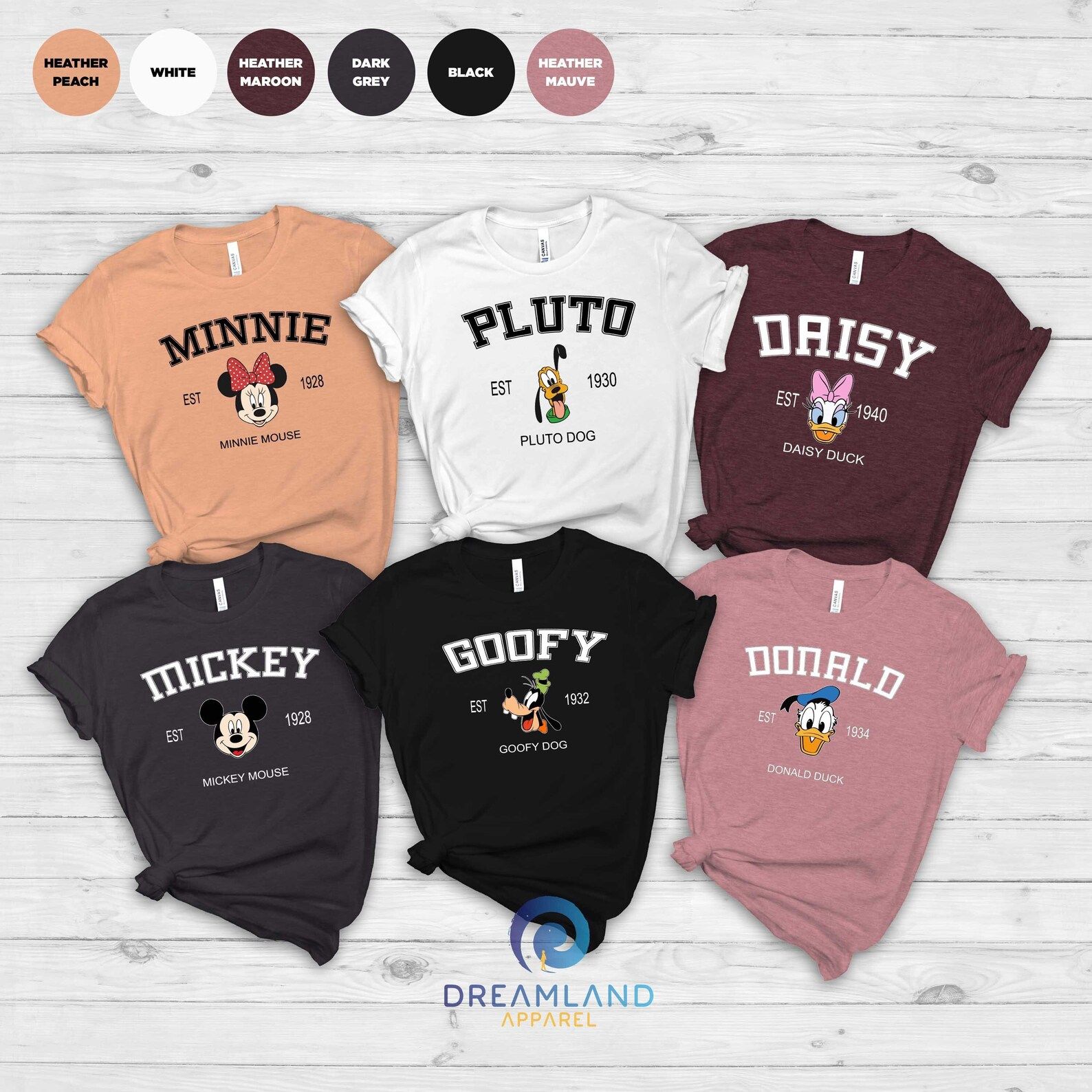 Disney Group T-shirt Minnie Pluto Daisy Duck Mickey Goofy - Etsy | Etsy (US)
