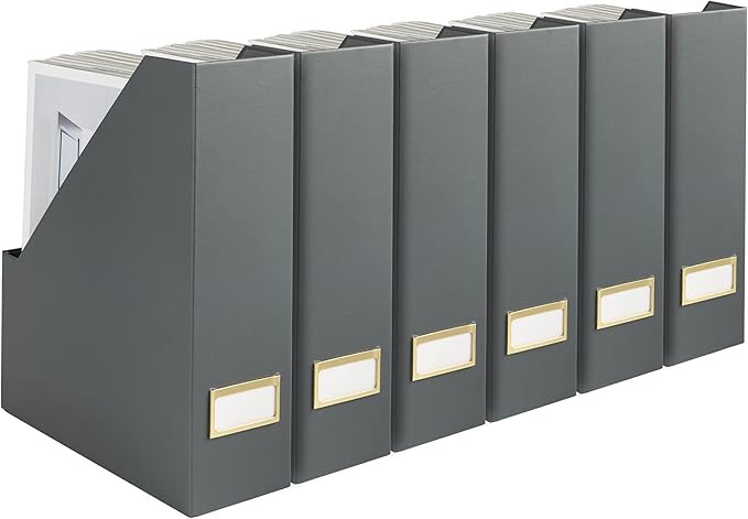 BLU MONACO Décor and Organization with a Set of 6 Cute Magazine Holders, Foldable File Boxes in ... | Amazon (US)
