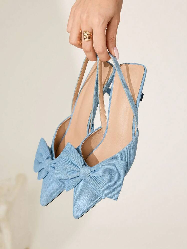 Blue Bow Shoes | SHEIN