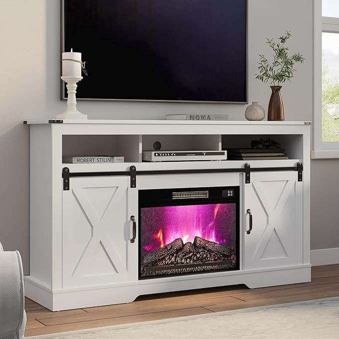 RoyalCraft Farmhouse Fireplace TV Stand for 65+ Inch TV, Entertainment Center with 23" Electric F... | Amazon (US)