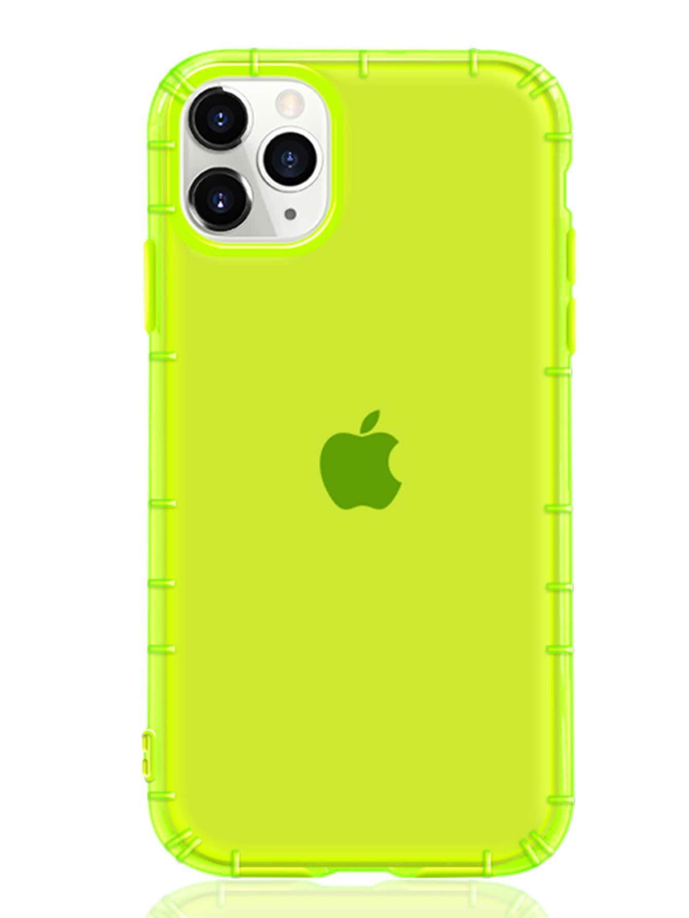 1pc Neon Green Solid iPhone Case | SHEIN