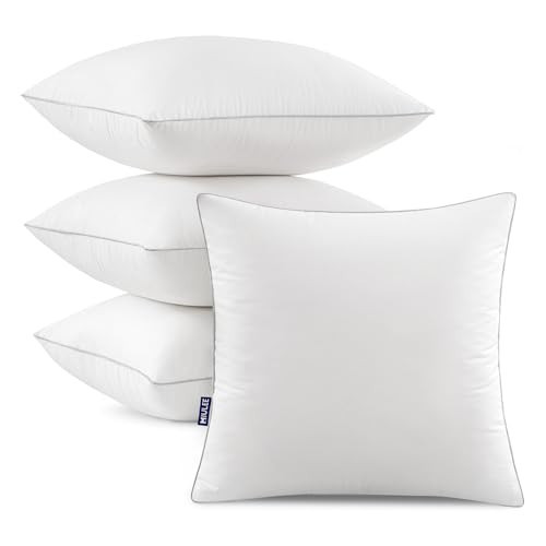 MIULEE 18x18 Pillow Inserts (Set of 4) -Decorative Throw Pillow with 100% Cotton Cover Square for Sofa Couch | Amazon (US)