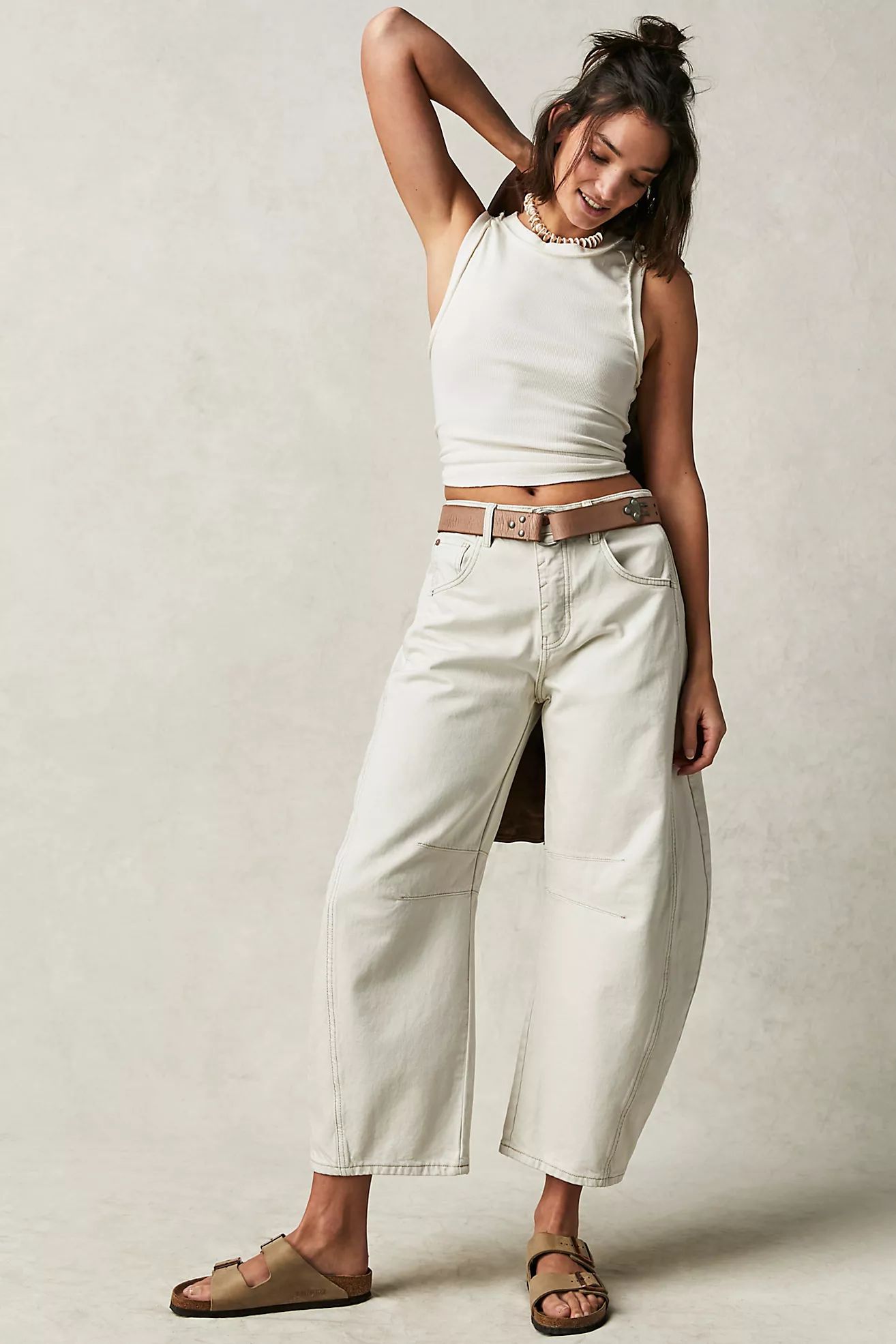 We The Free Good Luck Mid-Rise Barrel Jeans | Free People (UK)