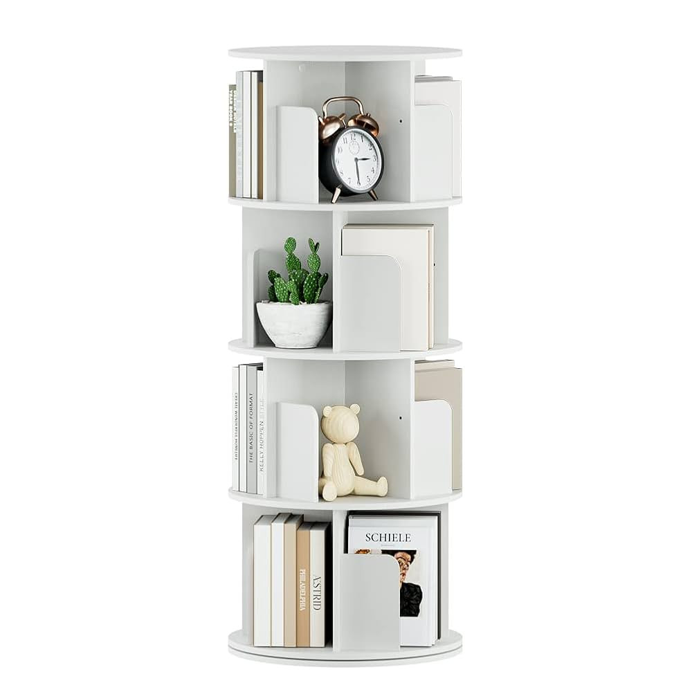 OTK Rotating Bookshelf, 360° Display Standing Book Shelf Organizer, 4 Tier Wooden Corner Bookshe... | Amazon (CA)