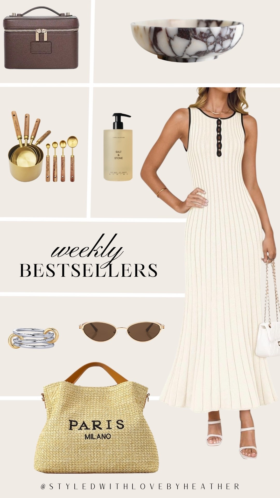 This week’s bestsellers and honestly… I understand why 🤍✨
From the chic knit dress to the Paris tote and elevated home finds, these are the pieces everyone has been loving lately. Timeless, classy, and giving effortless luxury without the luxury price tag 🤍 Linked all my favorites for you below ✨

#LTKsale #LTKdatenight #LTKdresses